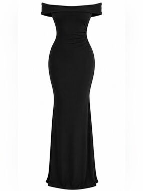 SHEIN Black Off-Shoulder Mermaid Maxi Skirt